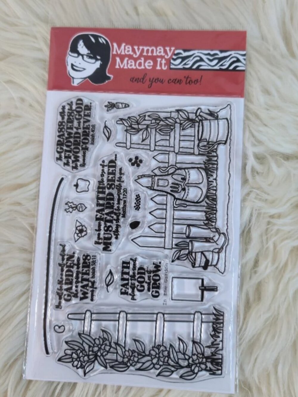 Maymay Made It In The Garden Scripture Clear Stamp Set